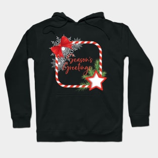 Season's Greeting Candy Cane Frame Hoodie